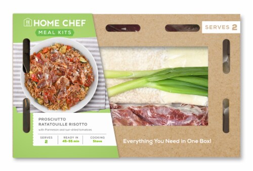 Home Chef Meal Kit Prosciutto Ratatouille Risotto With Parmesan And Sun-Dried Tomatoes Perspective: front