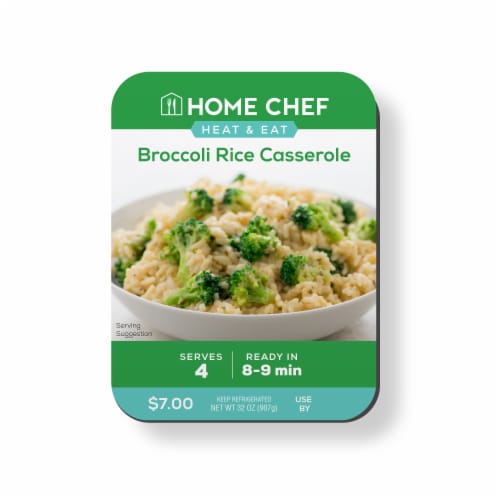 Home Chef Heat & Eat Broccoli Cheese Casserole Perspective: front