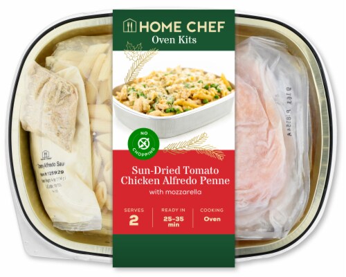 Home Chef Oven Kit Sun-Dried Tomato Chicken Alfredo Penne Perspective: front