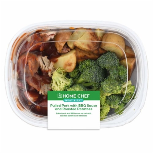 Home Chef Heat & Eat BBQ Pulled Pork with Broccoli Perspective: front