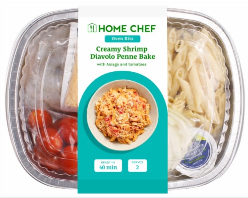 Home Chef Oven Kit Creamy Shrimp Diavolo Penne Bake Perspective: front