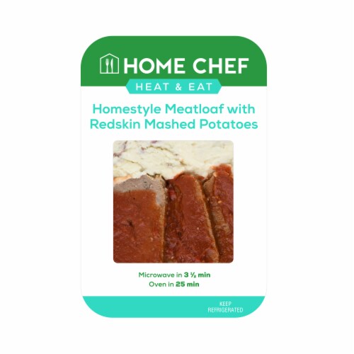 Home Chef Heat & Eat Meal Homestyle Meatloaf with Redskin Mashed Potatoes Perspective: front