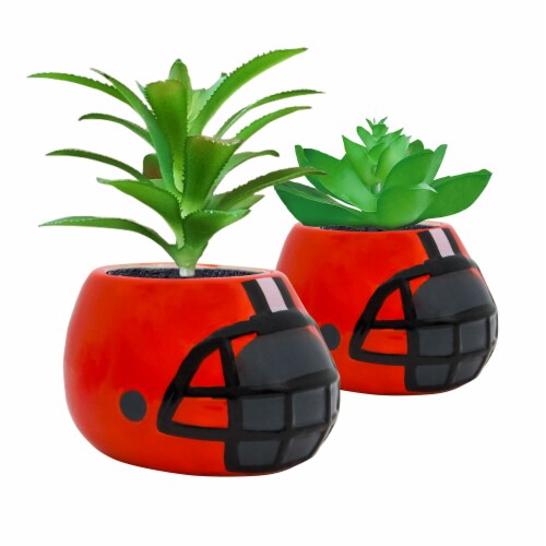 NFL Cleveland Browns Team Pride Mini Faux Succulents in Ceramic Helmet Planters Perspective: front