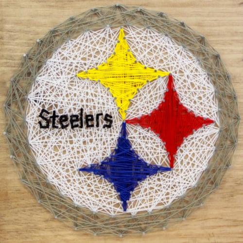 Pittsburgh Steelers Team Pride String Art Craft Kit Perspective: front