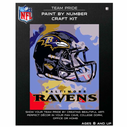 NFL Baltimore Ravens Team Pride Paint by Number Craft Kit Perspective: front
