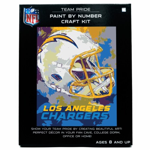 Sporticulture™ NFL Los Angeles Chargers Team Pride Paint by Number Craft Kit Perspective: front