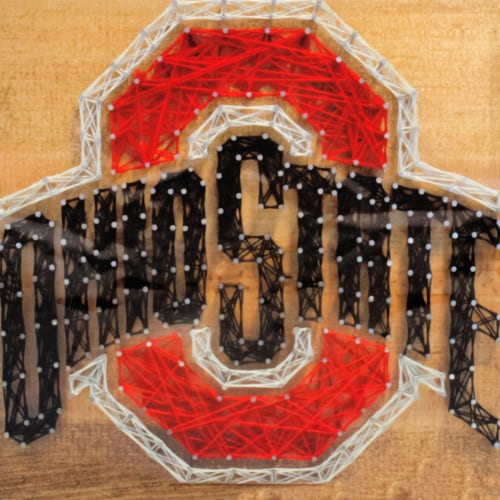 Ohio State Buckeyes Team Pride String Art Craft Kit Perspective: front
