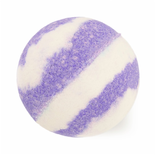 Cosset Tranquility Bath Bomb - Purple/White Perspective: front