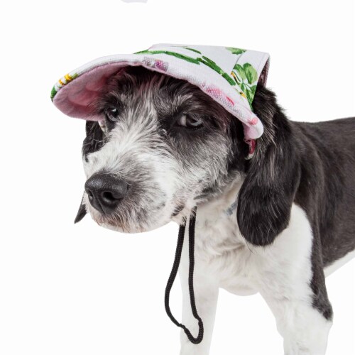 Pet Life Botanic Bark Floral Uv Protectant Adjustable Fashion Dog Hat Cap Perspective: front
