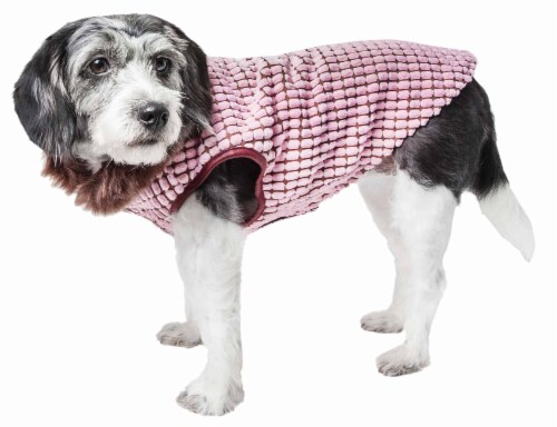 Pet Life Luxe Beautifur Elegant Designer Boxed Mink Fur Dog Coat Jacket Perspective: front