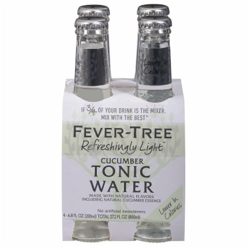 Fever-Tree Cucumber Flavored Tonic Bottled Water Perspective: front