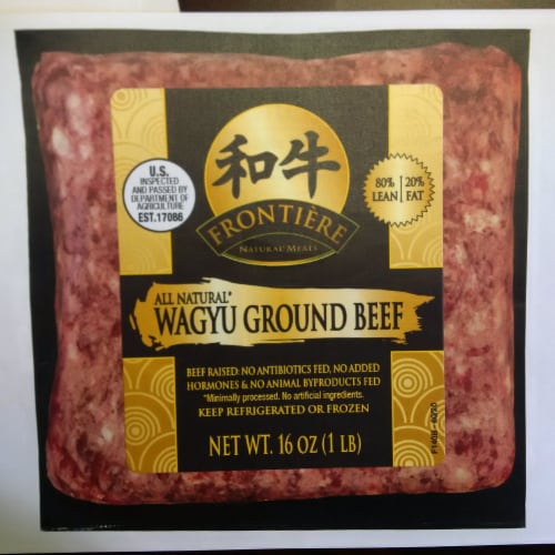 Frontiere Natural Meats Wagyu 80/20 Ground Beef Perspective: front