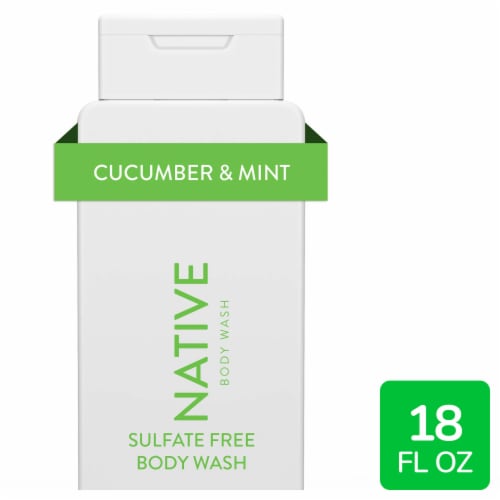 Native Cucumber & Mint Body Wash 18oz Perspective: front