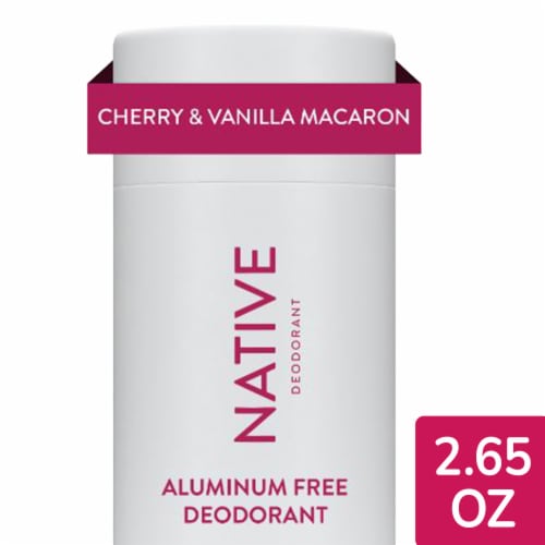 Native Deodorant, Cherry & Vanilla Macaron, Aluminum Free, for Women and Men Perspective: front