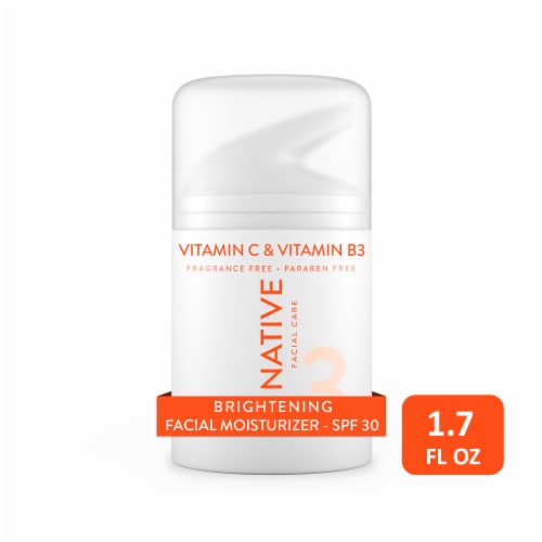 Native Face Moisturizer Brightening Vitamin C and Niacinamide SPF 30 Facial Cream Perspective: front