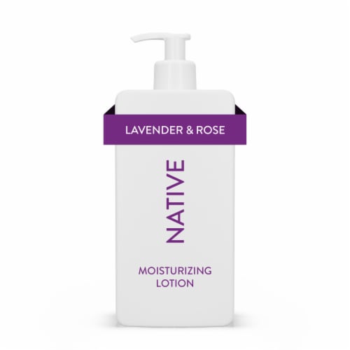 Native Moisturizing Hand & Body Lotion, Lavender & Rose, Silicone Free, for Women and Men, 16.5 oz Perspective: front