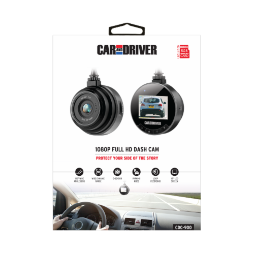 Car and Driver 1080P Full HD Dash Camera - Black Perspective: front