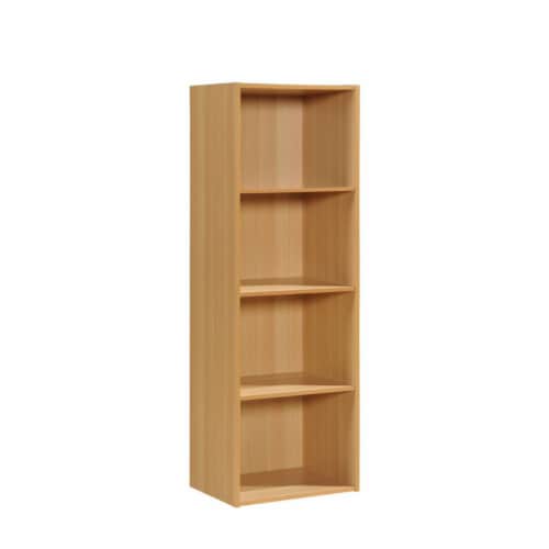 Hodedah 12 x 16 x 47 Inch 4 Shelf Bookcase and Office Organizer, Beech Finish Perspective: front