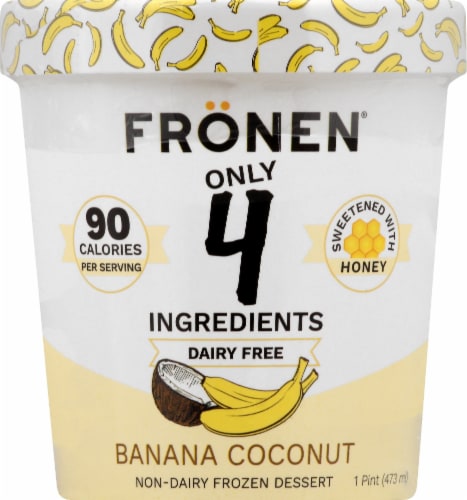 Fronen Banana Coconut Non-Dairy Frozen Dessert Perspective: front