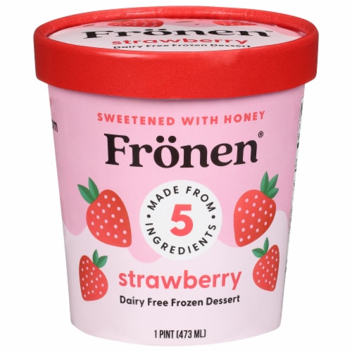 Fronen Strawberry Non-Dairy Frozen Dessert Perspective: front