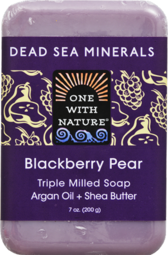 One With Nature Dead Sea Minerals Blackberry Pear Soap Perspective: front
