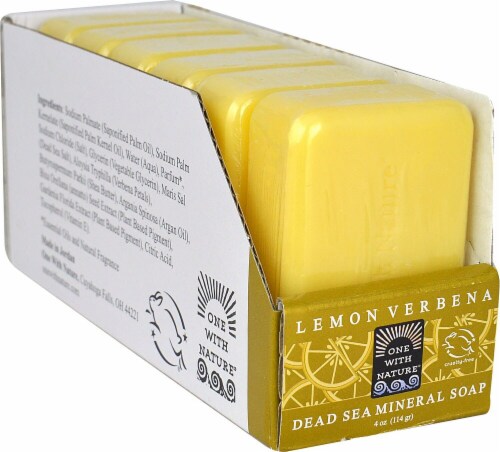 One With Nature Dead Sea Mineral Bar Soap Lemon Verbena Perspective: front