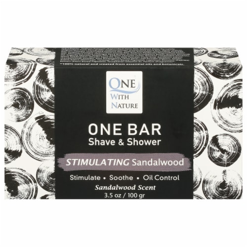 One With Nature One Stimulating Sandalwood Scent Shave & Shower Grooming Bar Perspective: front