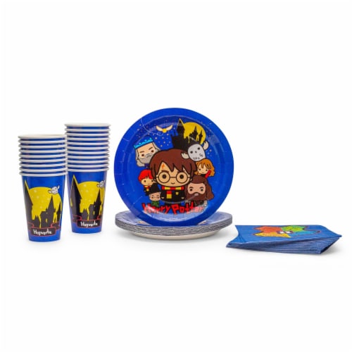 Harry Potter & Friends Chibi Styling 60 Piece Party Tableware Set | Cups | Plates | Napkins Perspective: front