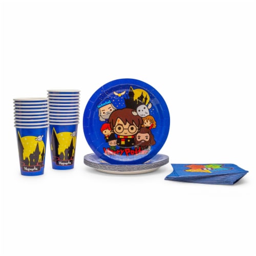 B-THERE Harry Potter Birthday Party Pack Seats 8 - Napkins, Plates and Cups  - Childrens Harry Potter Party Supplies 