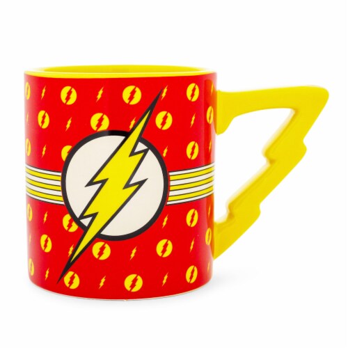 Flash  Flash 20 oz Stripes Logo Mug with Lightning Handle Perspective: front