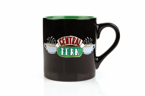 Friends Central Perk Ceramic 14oz Black Ceramic Mug Perspective: front