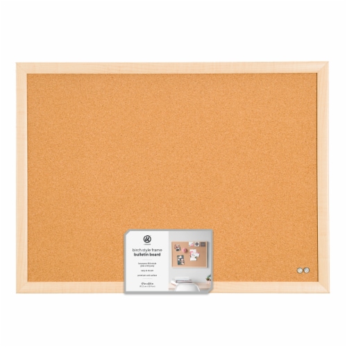 U Brands Cork Birch Bulletin Board Perspective: front