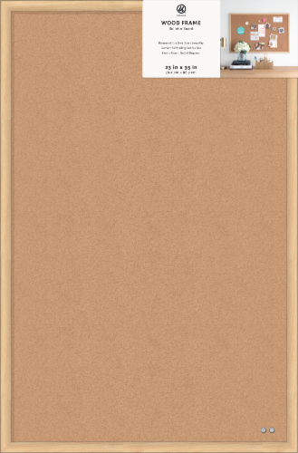 U Brands Wood Frame Bulletin Board Perspective: front