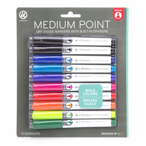 U Brands Liquid Glass Board Dry Erase Markers with Erasers