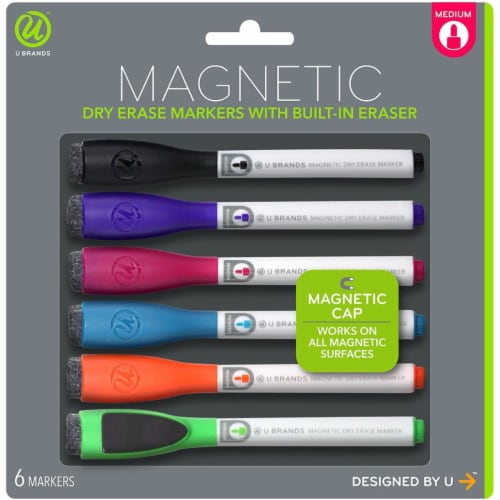 U Brands™ Medium Point Magnetic Dry Erase Markers Perspective: front