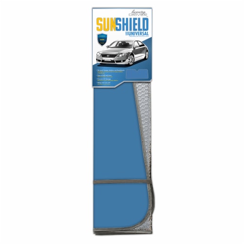 Luxury Driver Sunshield - Blue Matte Perspective: front