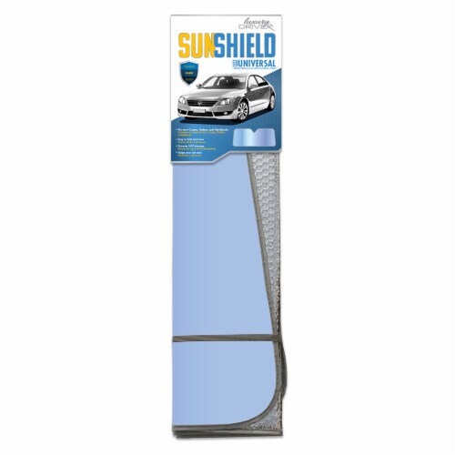 Luxury Driver Sun Shield Universal Accordion Sunshade - Ice Perspective: front