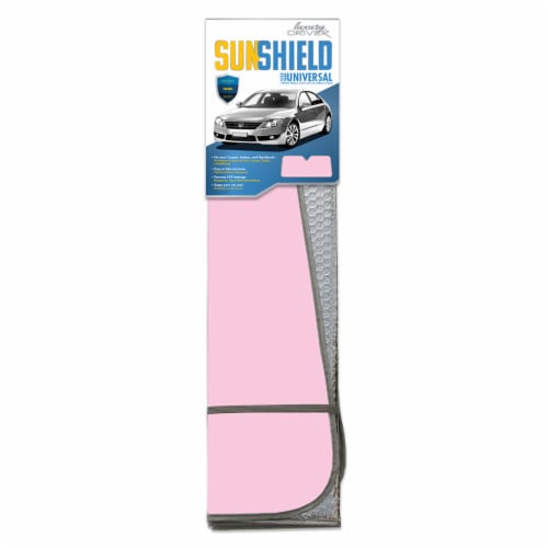 Luxury Driver SunShield Universal Accordian Sunshade - Pink Matte Perspective: front