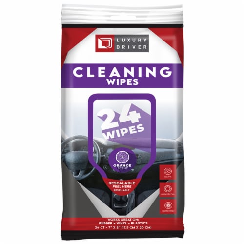 Luxury Driver Interior Cleaner Wipes - Citrus Perspective: front