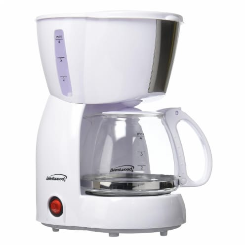 Brentwood White 4 Cup Coffee Maker Perspective: front