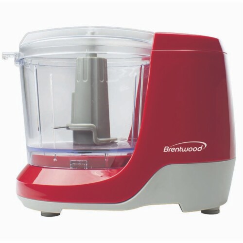 Brentwood MC-109R 1.5 Cup Kitchen Countertop Mini Food Chopper Processor, Red Perspective: front