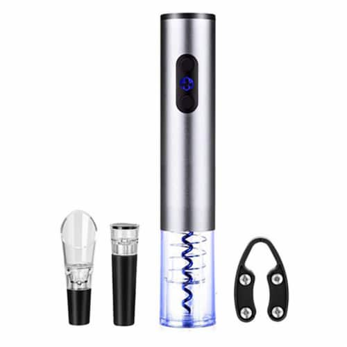 Brentwood Electric Wine Bottle Opener with Foil Cutter, Vacuum Stopper