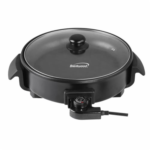 Brentwood 12 inch Round Non Stick Electric Skillet with Vented Glass Lid in Black One Size King Soopers