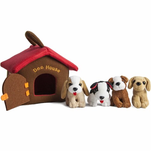 KOVOT Plush Pet Puppy Dog House 4 Barking Animal Sound Toys with