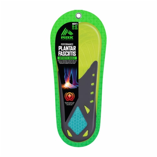 RBX Plantar Fasciitis Orthotic Insole - Men's Sizes 8-12 Perspective: front