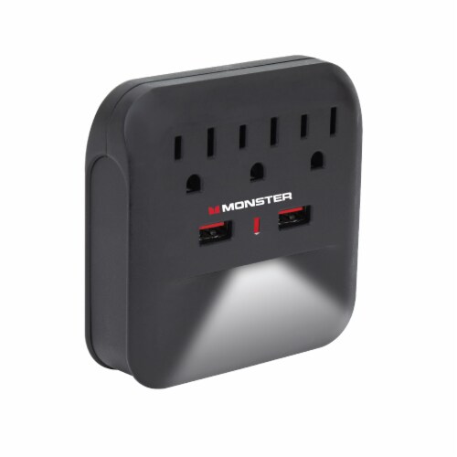 Monster Surge Protection Night Light Wall Charger Perspective: front