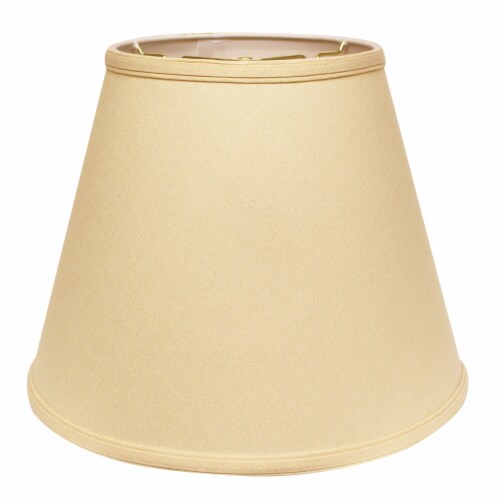 Slant Deep Empire Hardback Lampshade with Washer Fitter, Beige Perspective: front