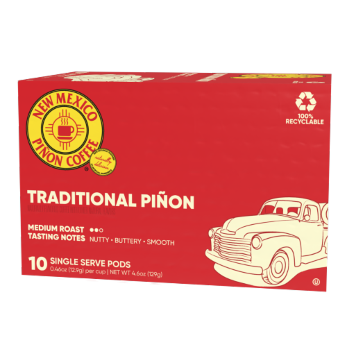 New Mexico Piñon Coffee Traditional Piñon Medium Roast Coffee Pods Perspective: front