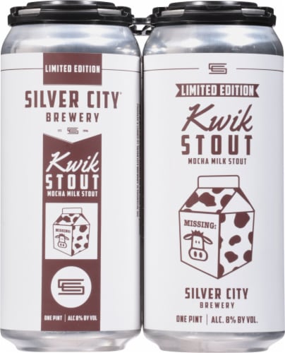 Silver City Brewery® Kwik Stout Mocha Milk Stout Beer Perspective: front