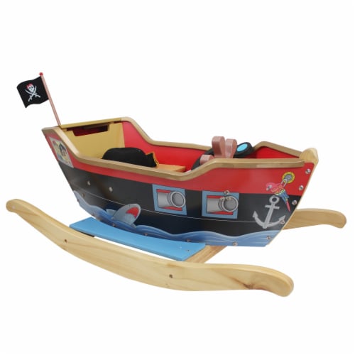 Teamson Kids Large Wooden Childrens Rocking Pirate Ship Toy Rocker